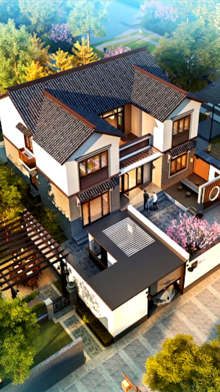 四合院中式#中国最牛逼的房子,中式合院设计.