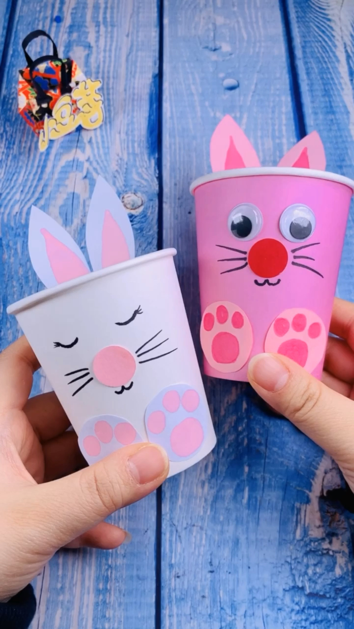 简单可爱的纸杯小兔子