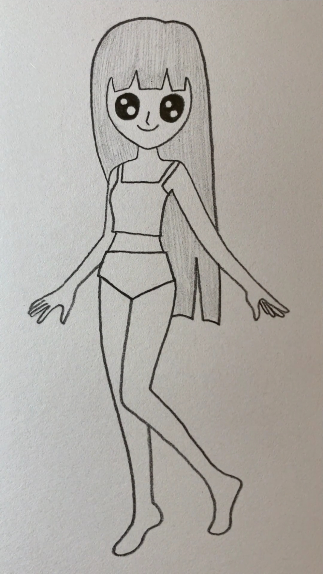 画漂亮的短发女孩