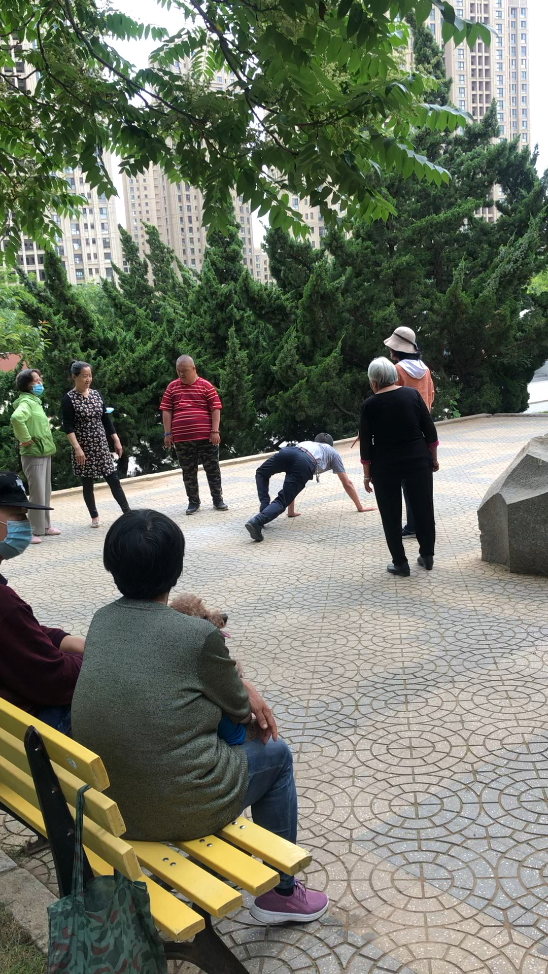 音为有你#公园里有个人在教人爬行锻练