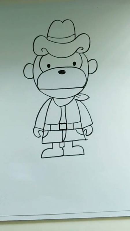 简笔画#大嘴猴最后掀开纸证明一下我不是印的说我画的丑我可以接示屯