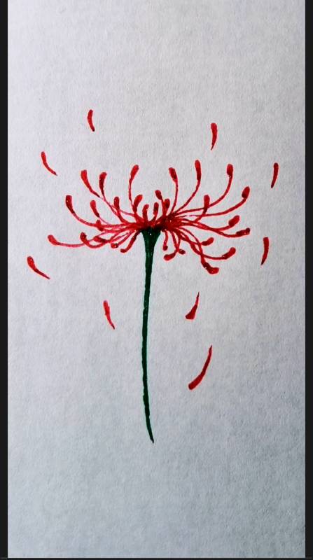 简笔画#最简单的彼岸花简笔画-全民小视频