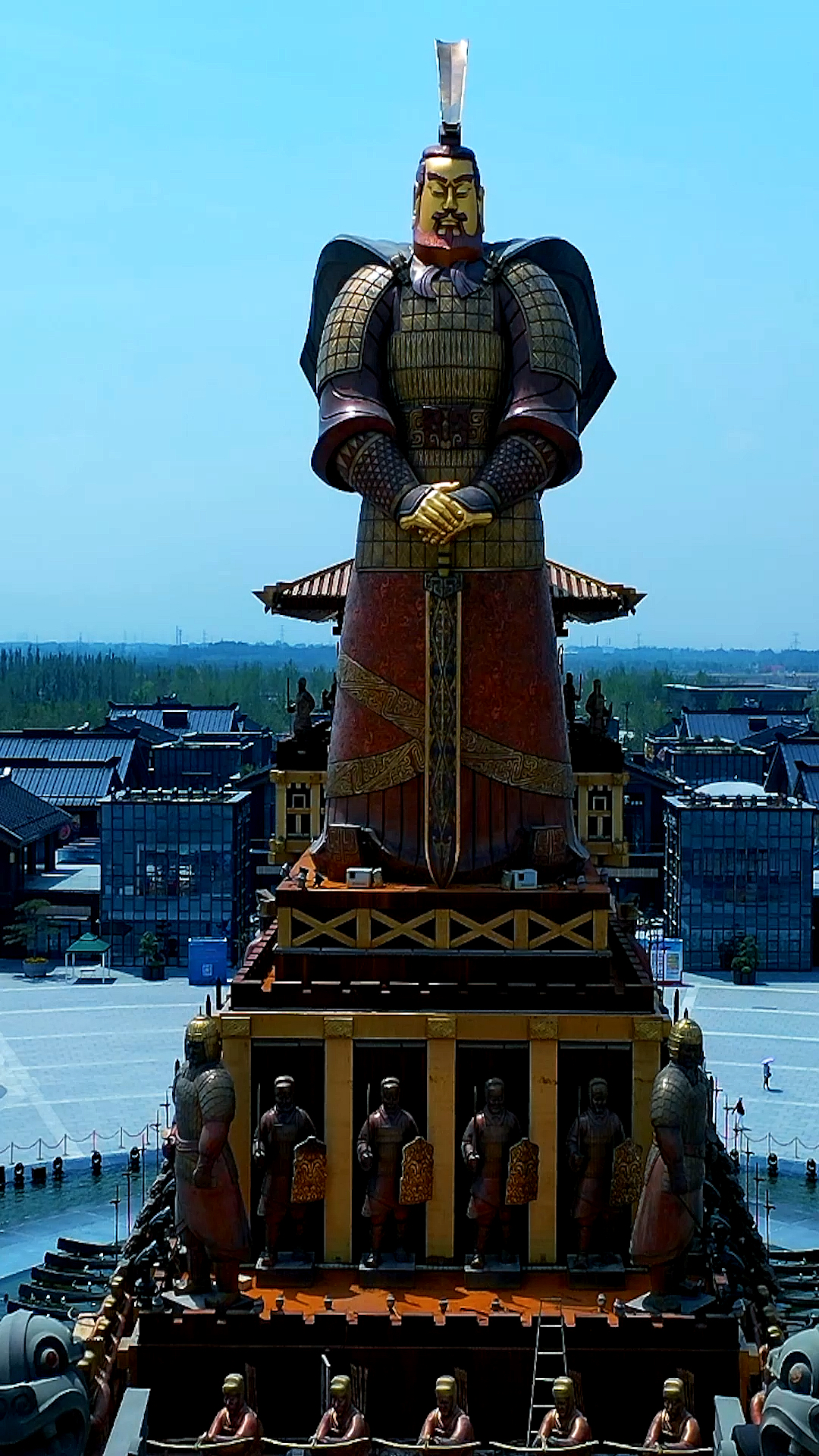 一统江山,胸怀万里,西安昆明池汉武大帝雕像