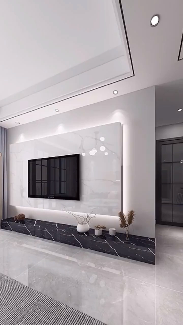 电视背景墙#现代轻奢悬空背景墙