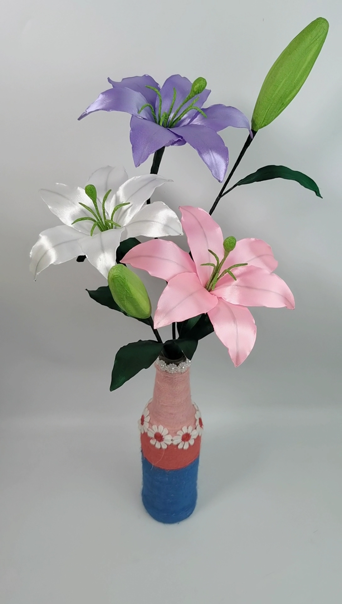 手工制作#丝带百合花,每个颜色都有不同花语,喜欢就来跟我动手吧