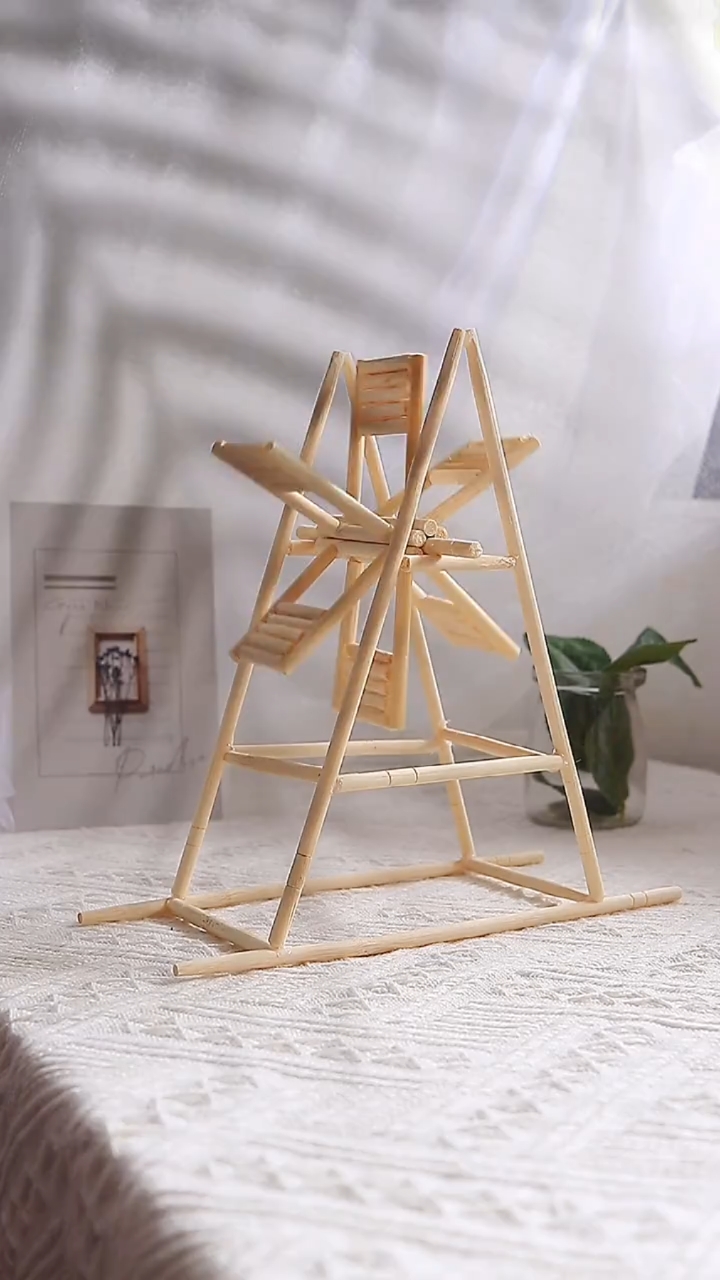 手工制作#变废为宝一次性筷子秒变风车