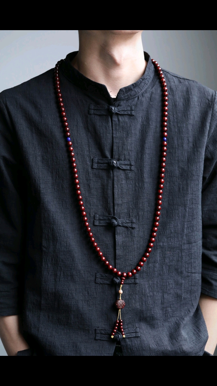 不一样的人生#鸡血红高油密满金星老料108颗10mm佛珠小叶紫檀